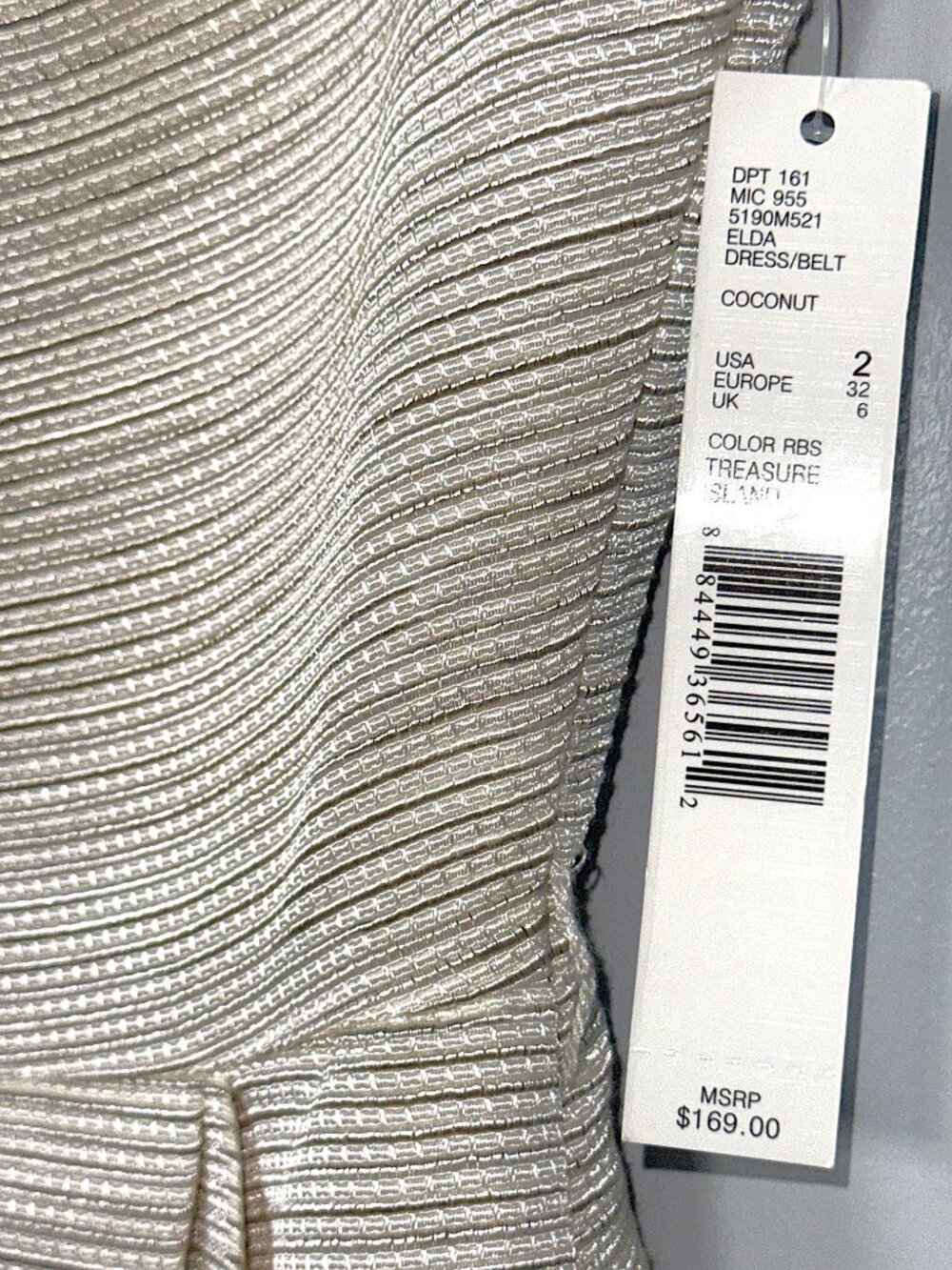 Antonio Melani Elda Textured Ivory Sleeveless Faux Wrap Sheath Pockets Dress 2 - Picture 5 of 8